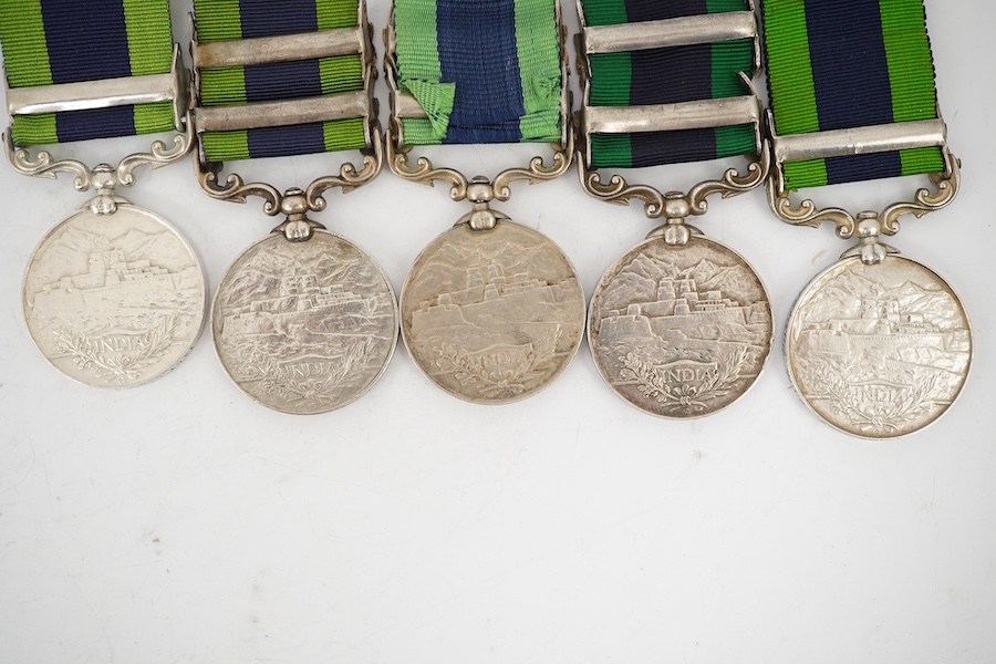 Five Edward VII and George V and India General Service Medals